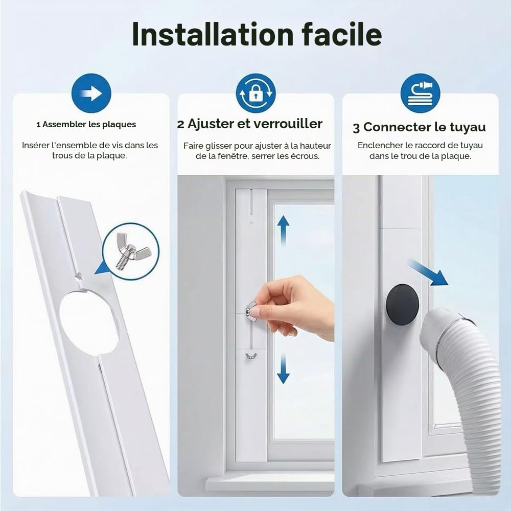 Joint de fenêtre en PVC pour climatisation mobile, 4 pièces, étanchéité, tuyau d'évacuation 150 mm
