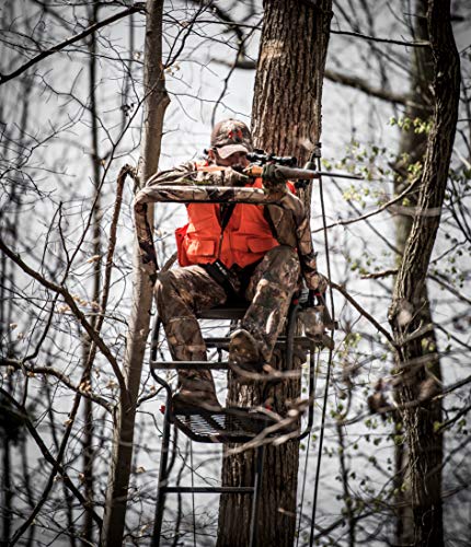 X-Stand Treestands The Duke 20' Single-Person Ladderstand Hunting Tree Stand, Black
