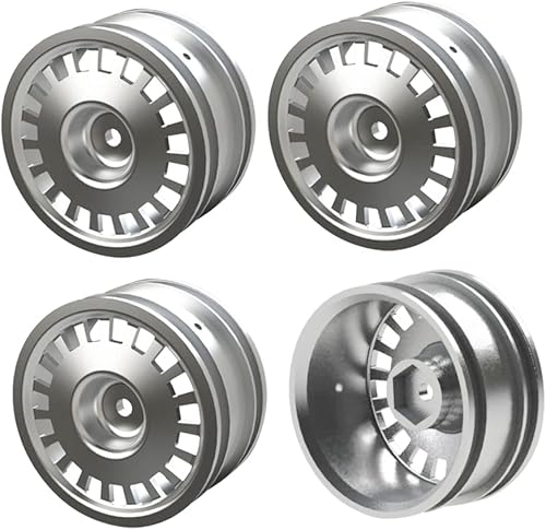 Miniatura 1 de 110 RC Drift Car Hub Wheels Rim para Tamiya TT01TT02 XV01 XV02 Redcat MST 110 RC On-Road Drift Car (Plata)