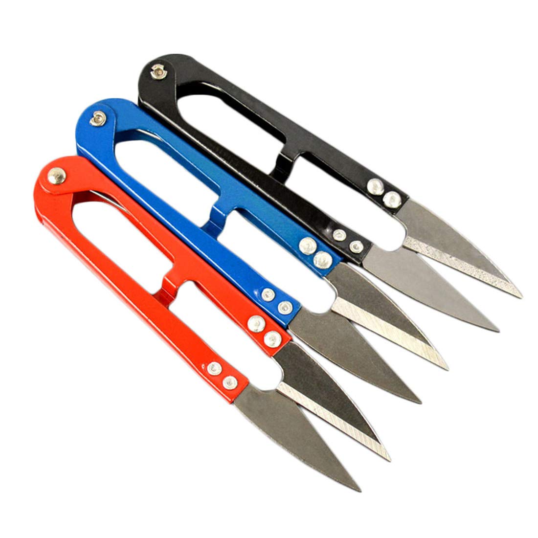 100 Paquetes Mini U Shape Bordado Hilo de coser Tijeras Pinzas para bricolaje Craft Thread Snips Cutters Útil para cortar costuras (100 paquetes)
