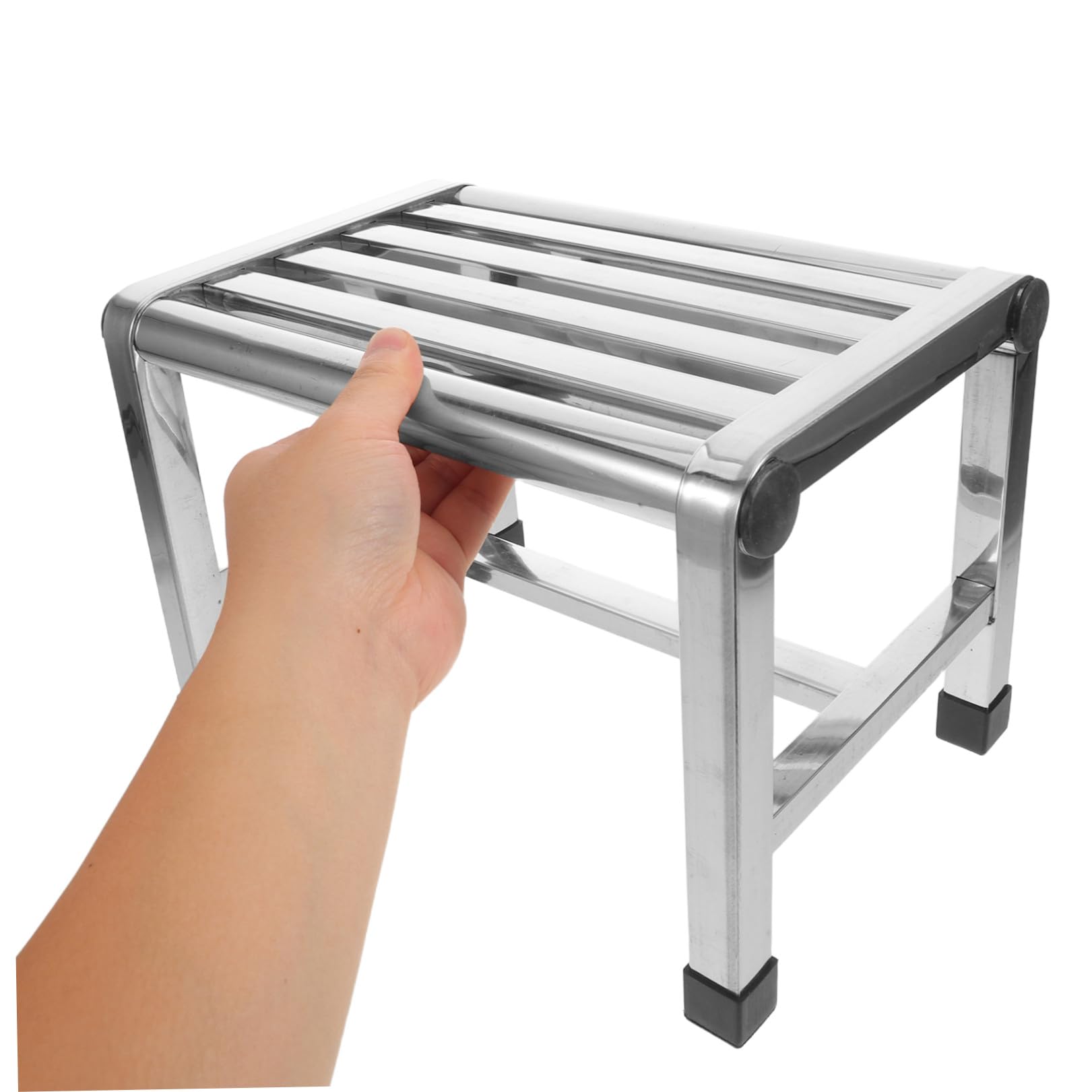 Luxshiny Silla de Ducha Banco de baño de Acero Inoxidable Antideslizante Estructura Hueca para Personas Mayores en bañeras y Balcones