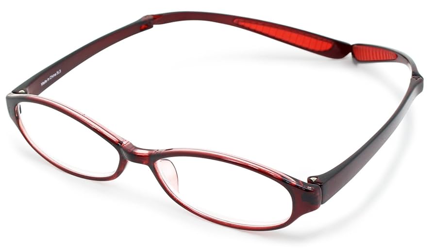 プラスチックケース付き老眼鏡READING GLASSES +2.00 レッド