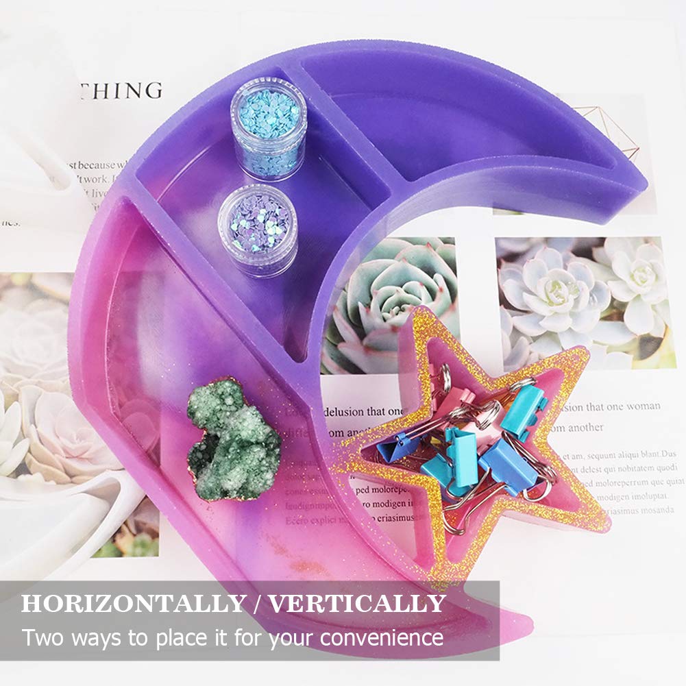 Moon Star, organizer per gioielli, in resina, a mezzaluna, in silicone, per espositori, per fai da te, in resina e accessori per la casa