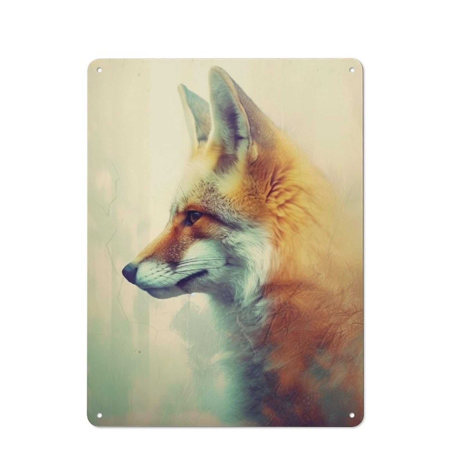Junmoney Fox Douple Exposure For Garden Room Or Summerhouse, Vintage Tin Sign 40X30cm, A Metal Wall Feature For Garden Rooms And Summerhouses
