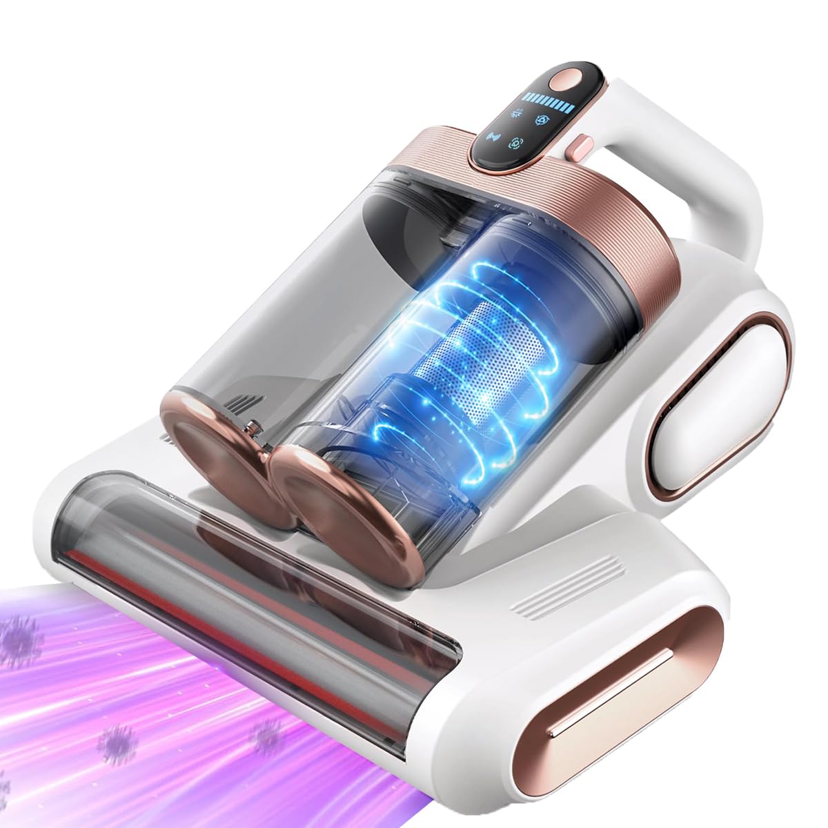 Yaasier Aspirapolvere per materassi,16kpa Battimaterasso Antiacaro con luce UV-C a 253,7nm, Rimuove il 99,9%, Riscaldamento Rapido, Aspirapolvere antiacari per materassi, letti,divani