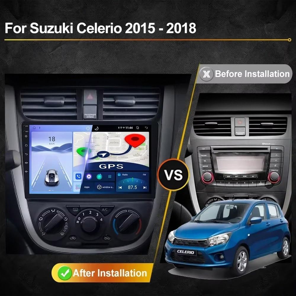Radio Samochodowe, Stereo, Nawigacja Gps dla Suzuki Celerio 2015 2016 2017 2018 Przenośny Ekran Dotykowy Apple Carplay, Nawigacja Gps/Sterowanie Głosowe/Mirror, 8 Rdzeń 8G+256G