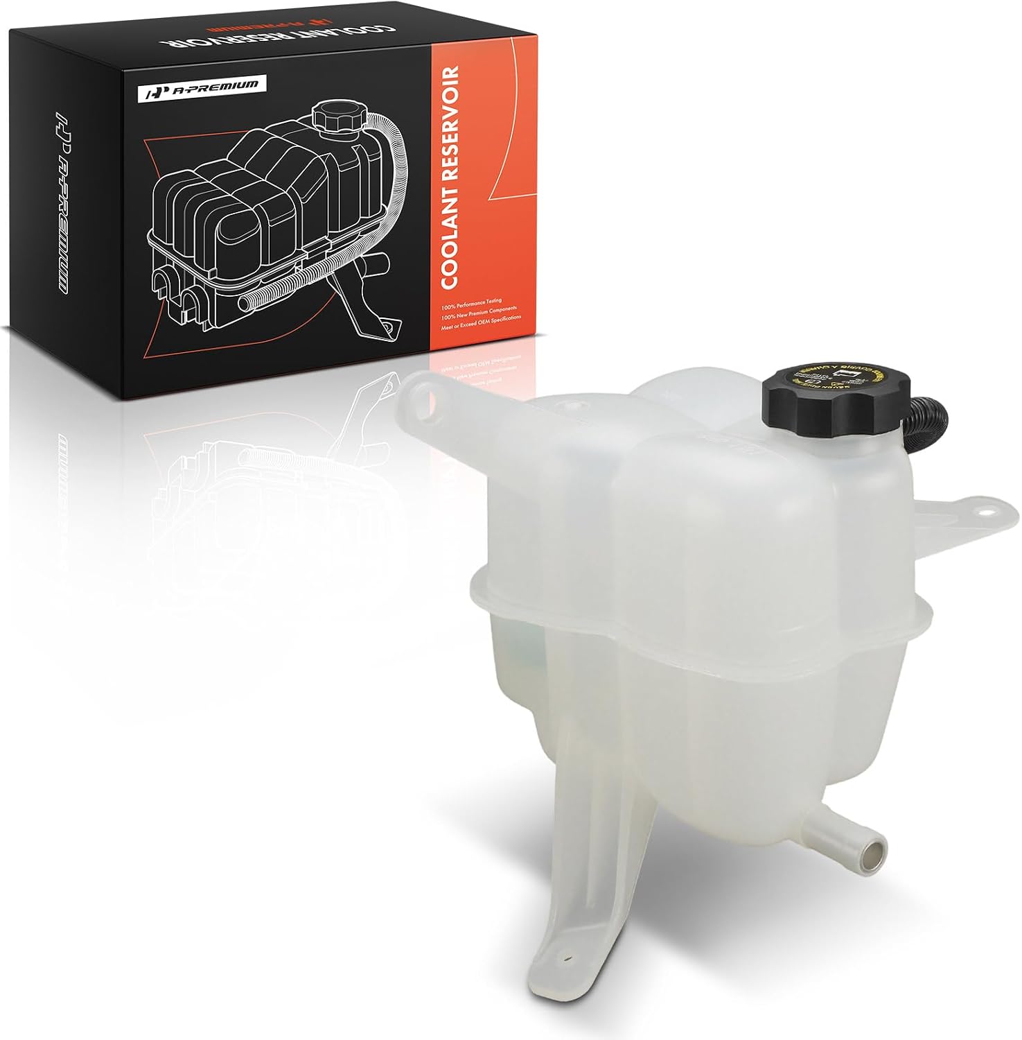 A-Premium Engine Coolant Overflow Recovery Reservoir Tank [with Cap & Hose & Sensor] Compatible with Cadillac CTS 2003 2004 2005 2006 - Front