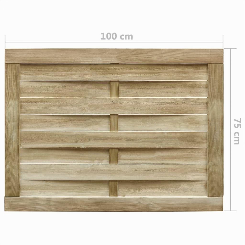 Puerta de Valla, Puertas Metalicas Exterior, Puerta Jardin, Valla De Jardin, Puerta De Jardín, Madera de Pino impregnada Verde 100x75 cm