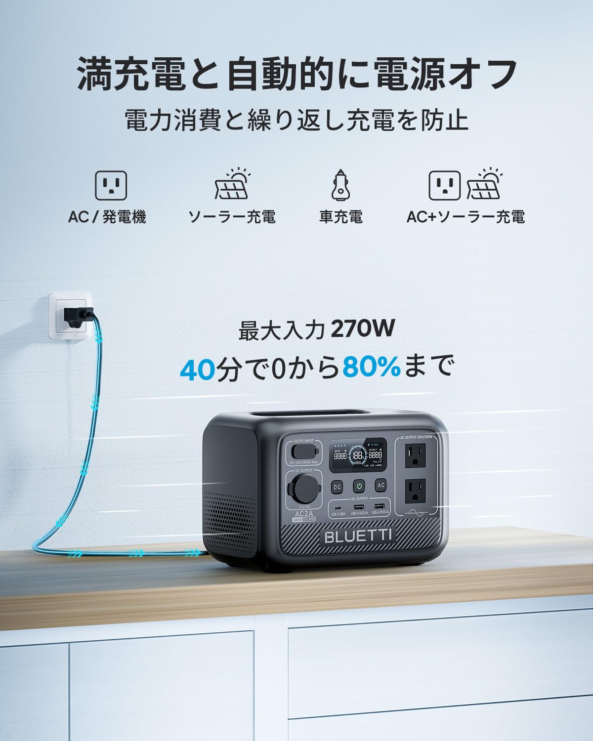 高評価 ポータブル電源 AC2A 204Wh/300W 【公式通販】