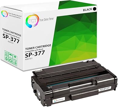 TCT SP-377 Compatible Black Toner Cartridge for Ricoh 408161 | For Ricoh Aficio SP377DNwX, SP377SFNwX Printers, Black, Page Yield 6,400