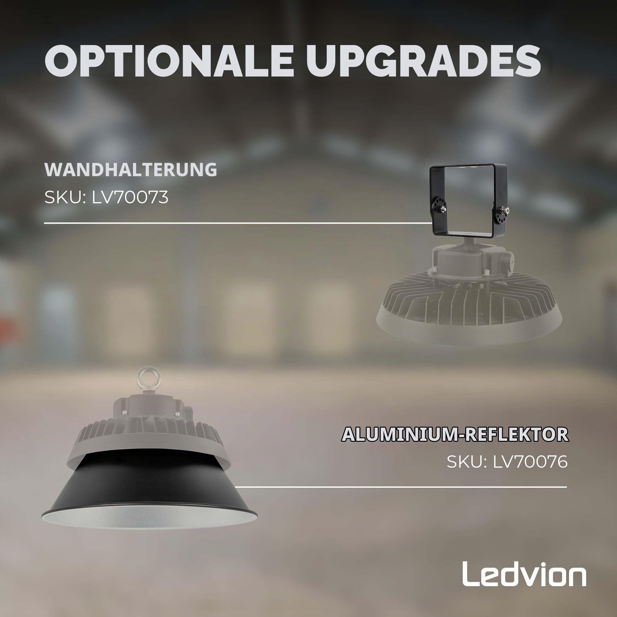Ledvion LED Hallenstrahler 200-180-160W 185lm/W 4000K Dimmbar IP65