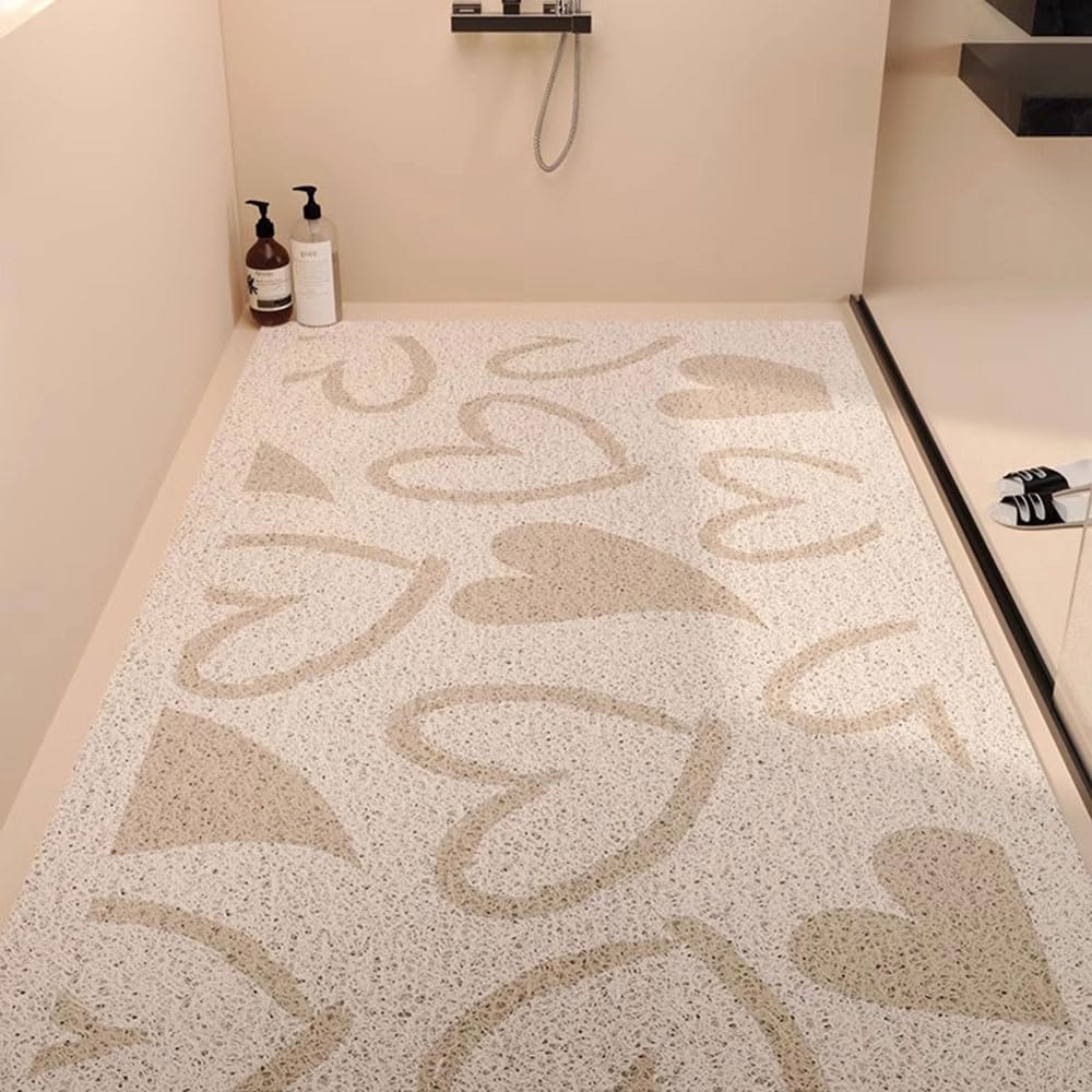 SSDDLZEQ High-end PVC Rubber Loofah Mat For Shower & Bath(Khaki,80x120cm)