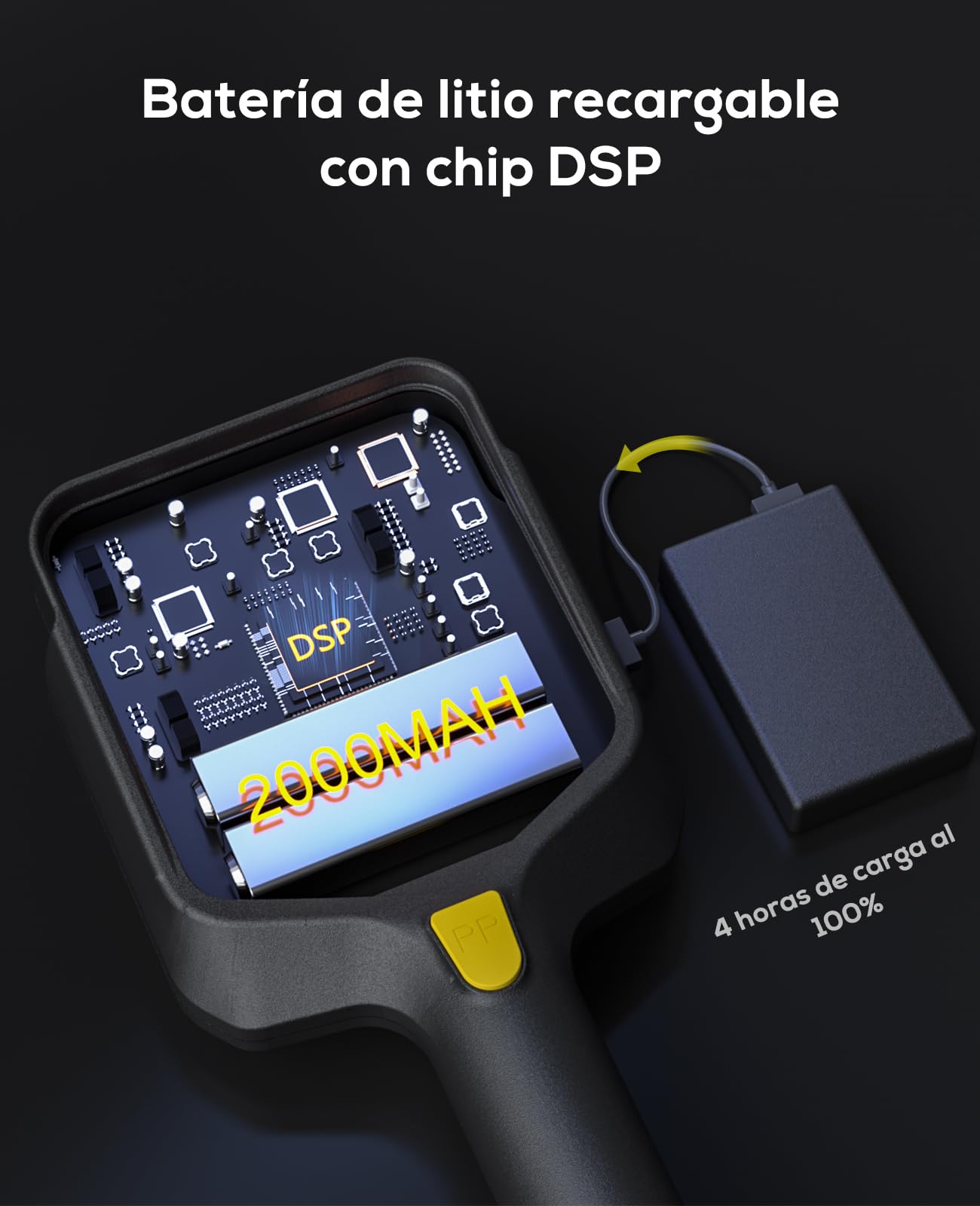Detector de Metales para Adultos a Prueba de Agua - Detector de Oro Profesional Inalámbrico Recargable de 2000mAh con Pantalla LCD, Mayor Precisión, Retráctil y Plegable, con Bobina de 10" IP68
