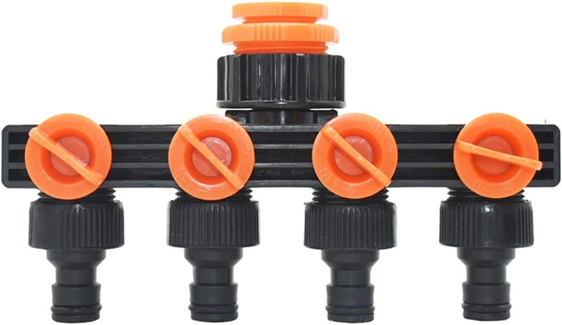 Generic Utility Hose Butt Hose Connector Adapter 3/4 inch 4-Way Brass Plastic Garden Hose Dispenser Y-Type Wateconnector Dispenser for Outdoor Faucets and Faucets/Green