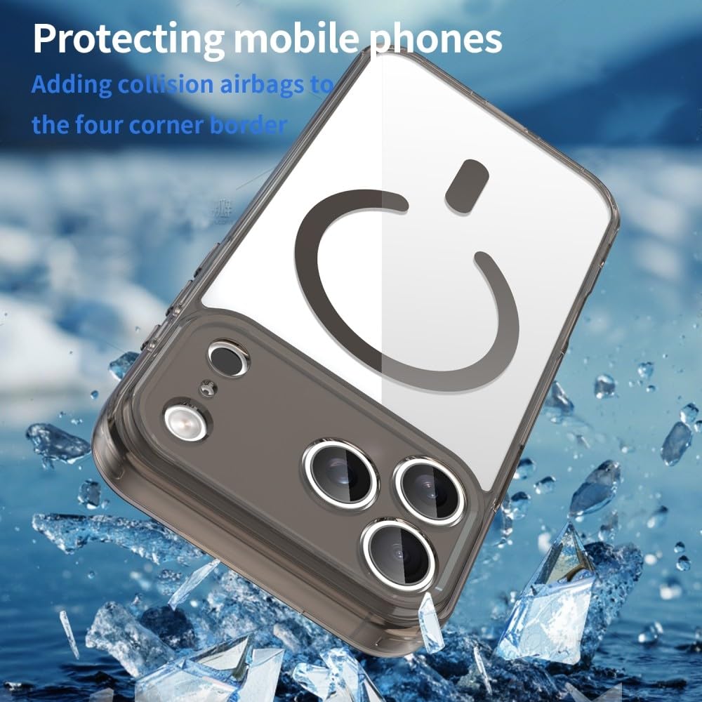 Generic Custodia compatibile con iPhone 16 Pro (colore: trasparente) Custodia Magneitc antiurto in silicone trasparente