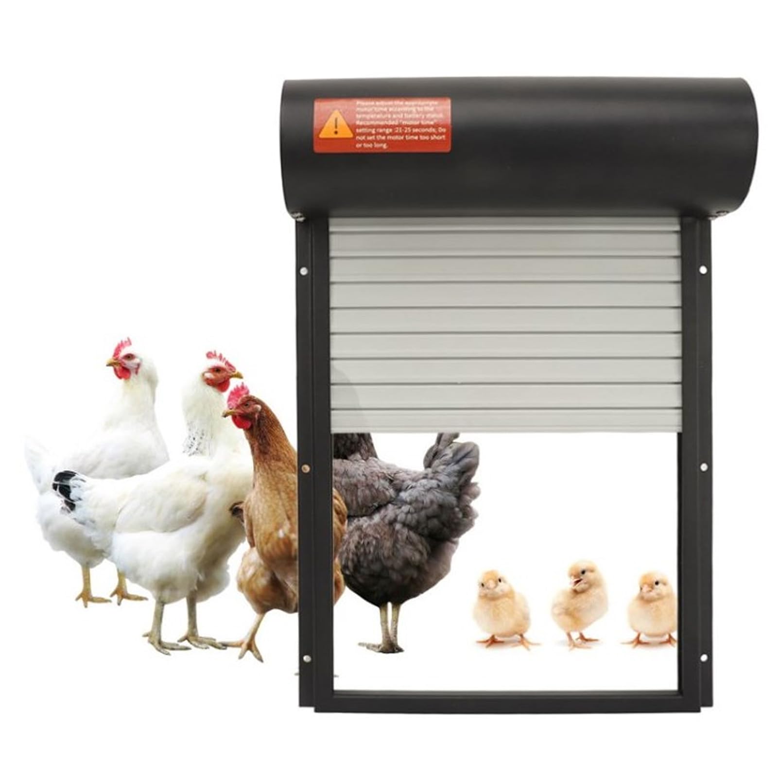 Abridor automático de Puerta de gallinero con Temporizador Sensor de luz programable Puerta de gallinero con batería con Control Remoto Gris