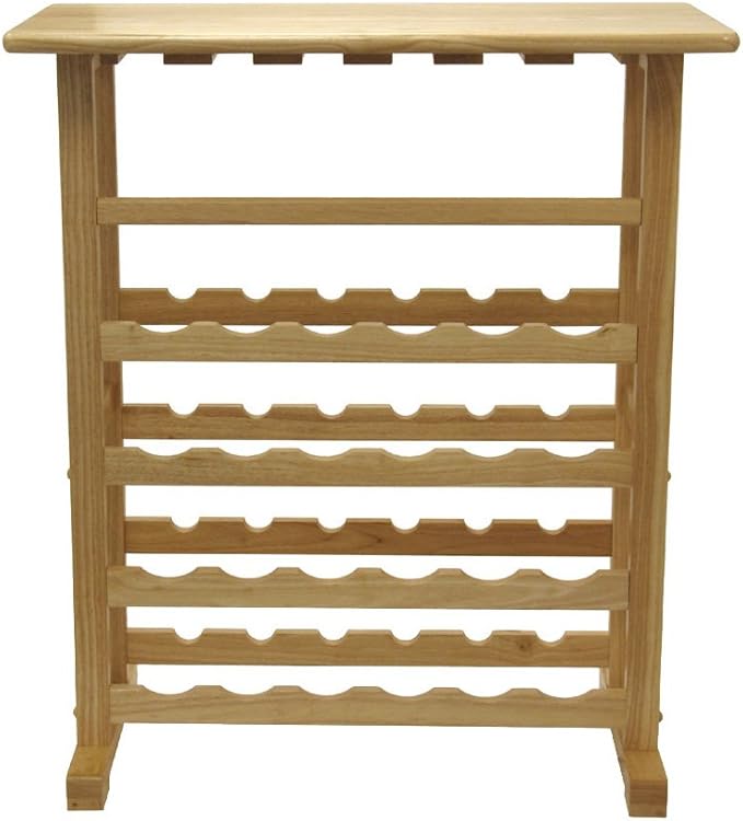 Soporte para Vino 24 Botellas, Madera, Estilo Moderno, Beige miniatura 2