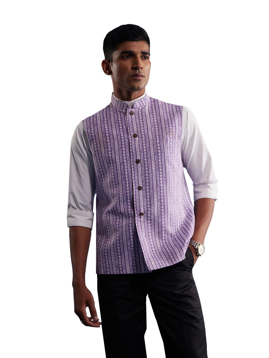 shvaas by vastramay Men's Purple - Nehru Jacket-picture-28