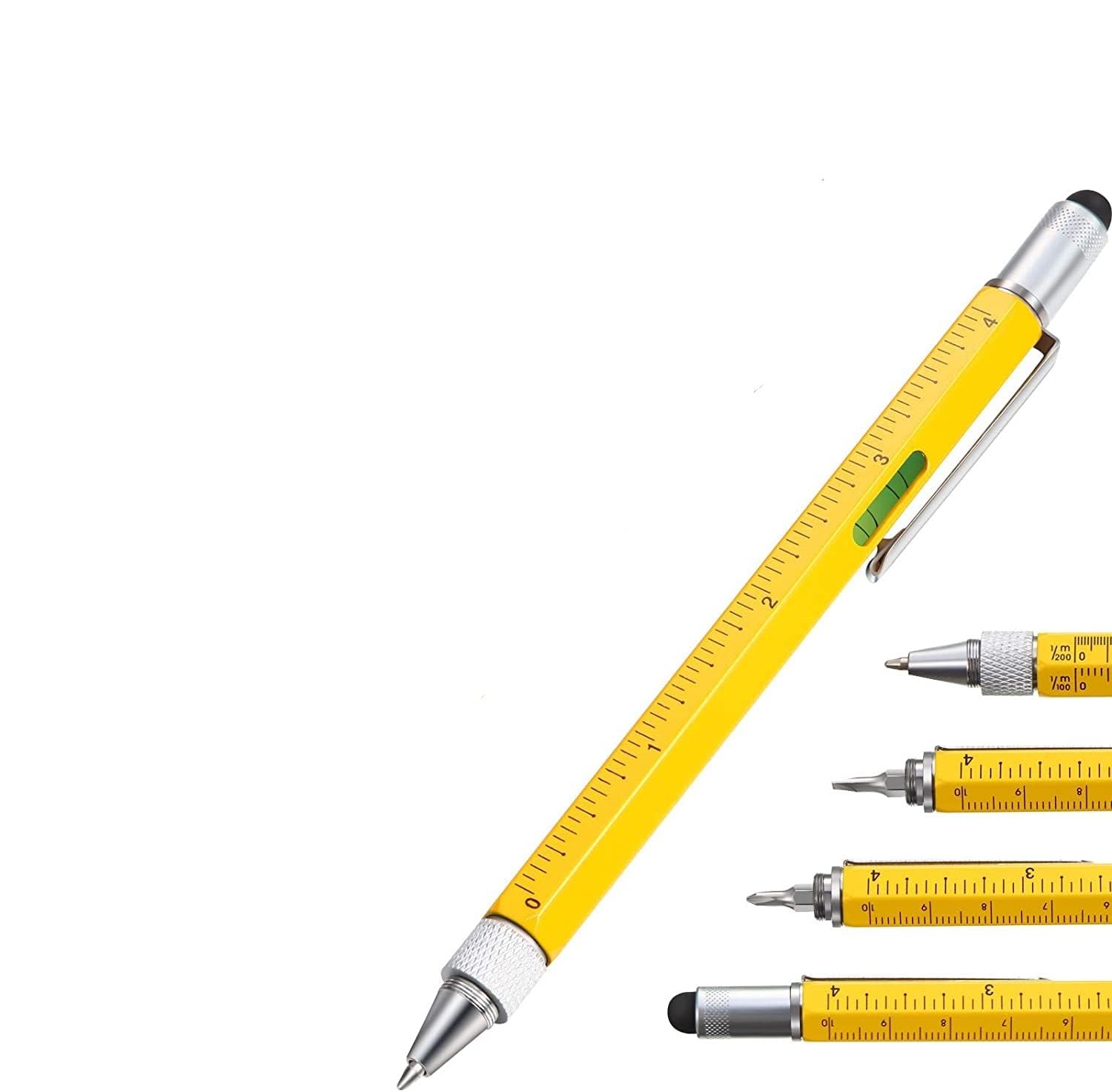 Multi-Tool Pen 6-In-1 Writing Measuring And Repairing Gadget With Ruler Ballpoint Pen Stylus Level Screwdriver For Men Women DIY Enthusiasts-image-13