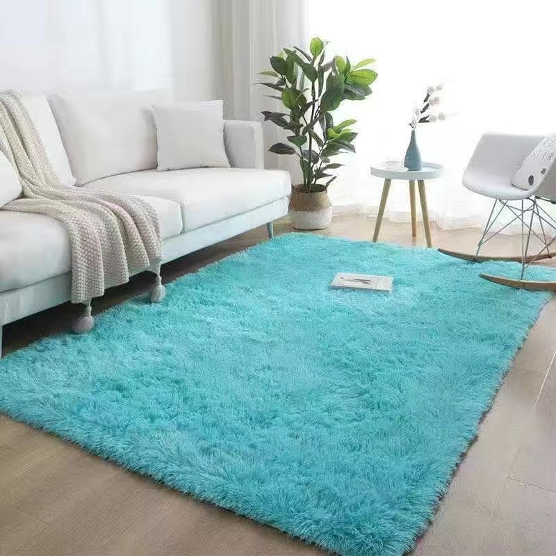 Shaggy Rug for Bedroom, Soft Fluffy Area Rugs Living Room, Washable Rug Antiskid Shaggy Carpets for Home Decor, Dorm, Kids Room Lounge Office,Sky Blue,120×200cm