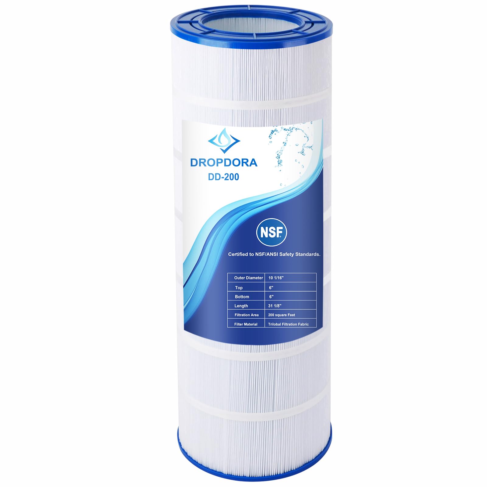Dropdora Upgrade Pool Filter Compatible with PAP200, CC200, Clean & Clear 200, R173217, Unicel C-9419, Filbur FC-0688, 59054400, 200 sq.ft Filter Cartridge, L x OD: 31 1/8