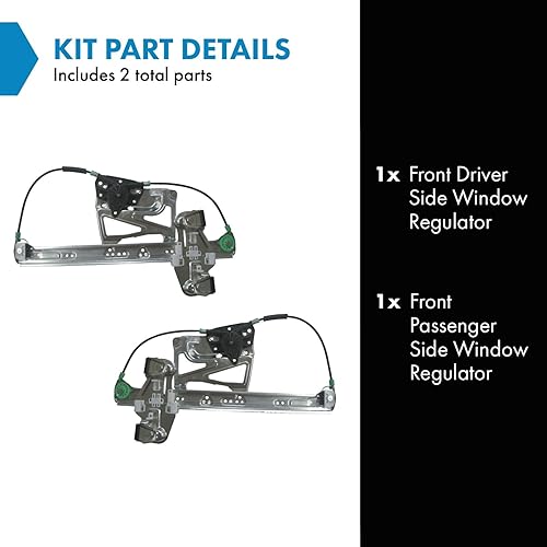 Miniatura 481 de TRQ Juego de elevalunas manual para el lado del conductor y del pasajero compatible con Chevrolet Tracker 1998 1989-1997 Geo 1989-1998 Suzuki