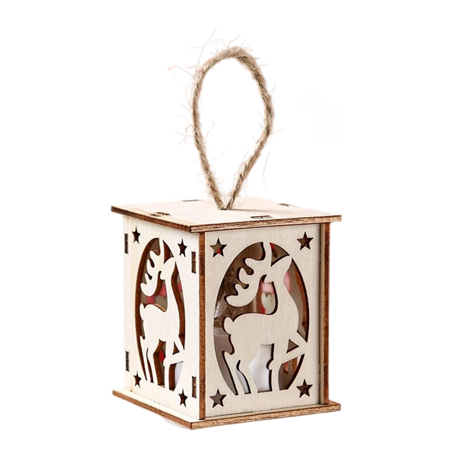 VlHpnpe LED Light Wooden Christmas Cabin Decoration Easy Hanging Holiday Ornament for Home Festival Atmospheres Handcrafted Christmas Ornament with Light