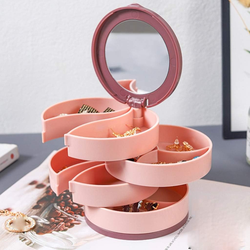 Rotating Jewelry Box Earrings Earrings Earrings Jewelry Storage Box Jewelry Rack Storage Box (Color : A) (A)