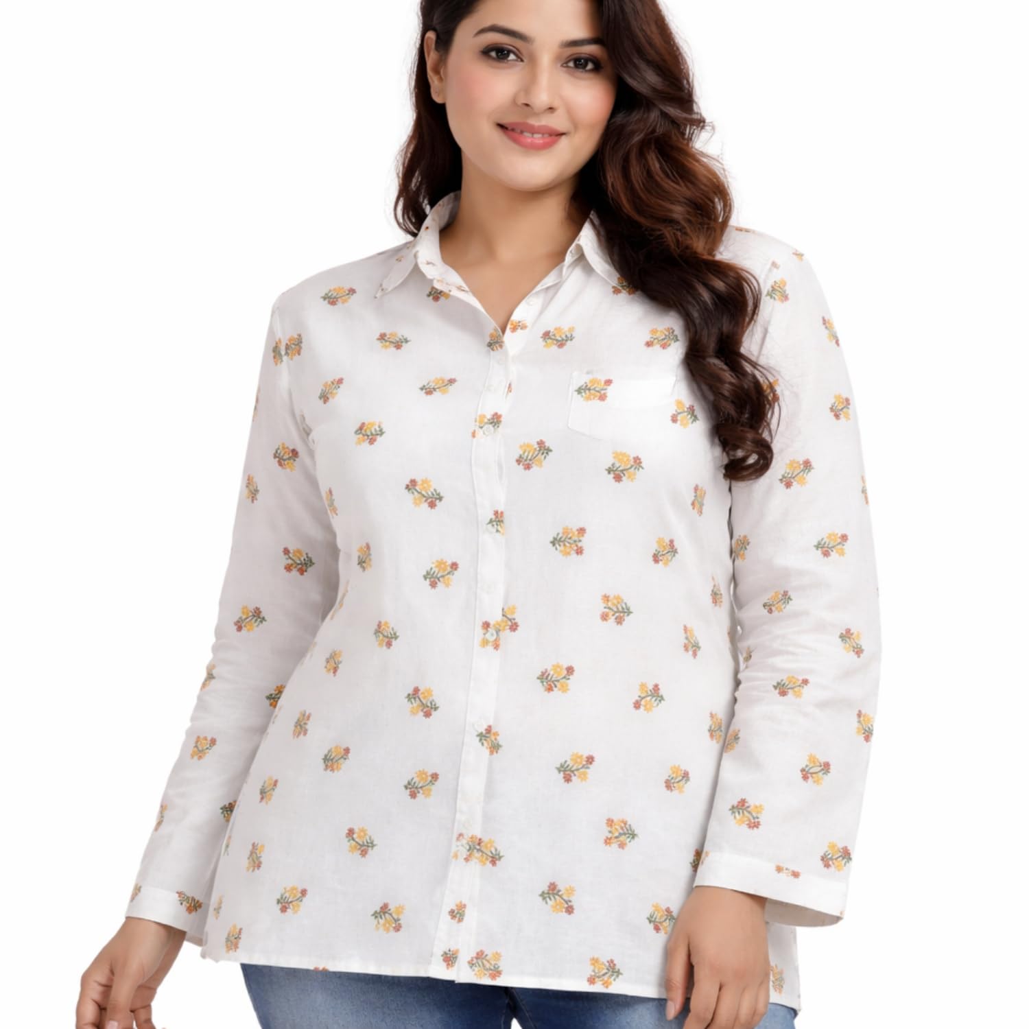 salvus app solutions Stylish Summer Sun Coat for Women & Girls | Lightweight Printed Long Sleeve Protective Outerwear | Comfortable Casual Layering Shirt Jacket (Large Size)-picture-29