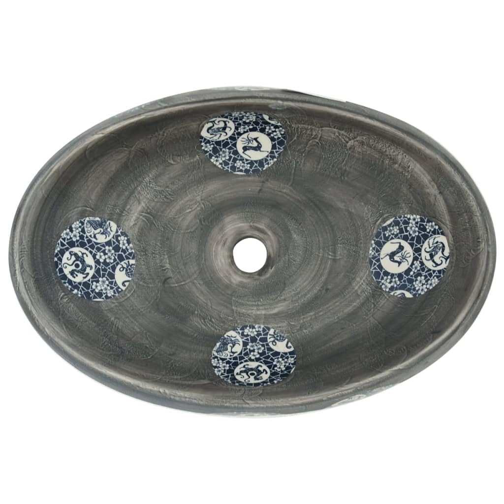 Herrajes, fontanería, accesorios de fontanería, fregaderos, lavabos de baño, lavabo para encimera de hogar, color gris, ovalado, 59 x 40 x 15 cm, cerámica