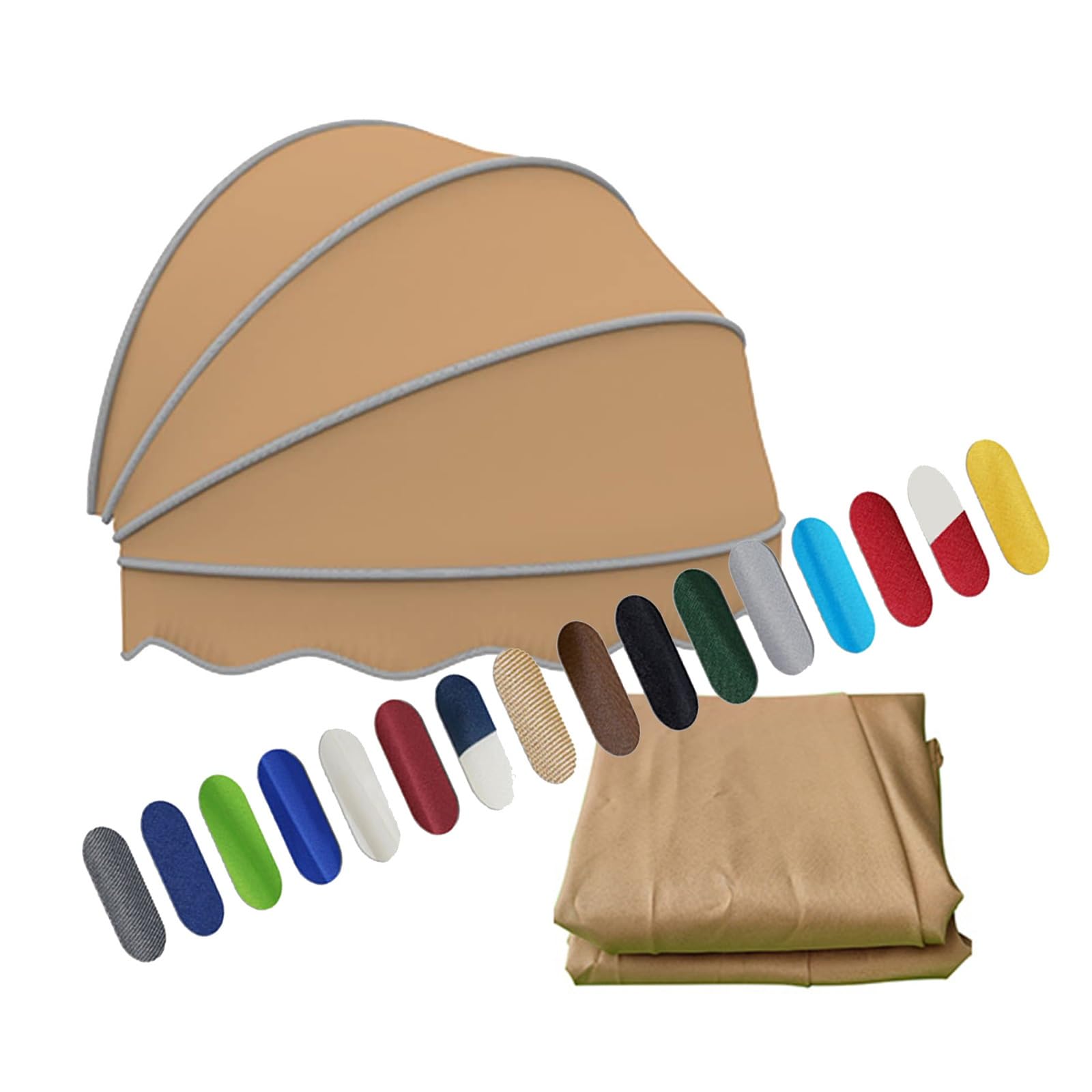 Khaki markiza tarasowa do okien, 150 cm, wodoodporna, składana, odporna na promieniowanie UV, poliestrowa osłona przeciwsłoneczna do drzwi i sklepów zewnętrznych, stylowa osłona przeciwsłoneczna