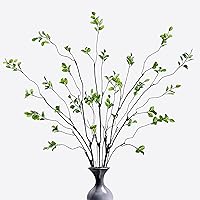 aunosit 4pcs 47.2" Artificial Ficus Branches Faux Eucalyptus Stems - Realistic Fake Greenery Vase Filler for Home Office Weddings