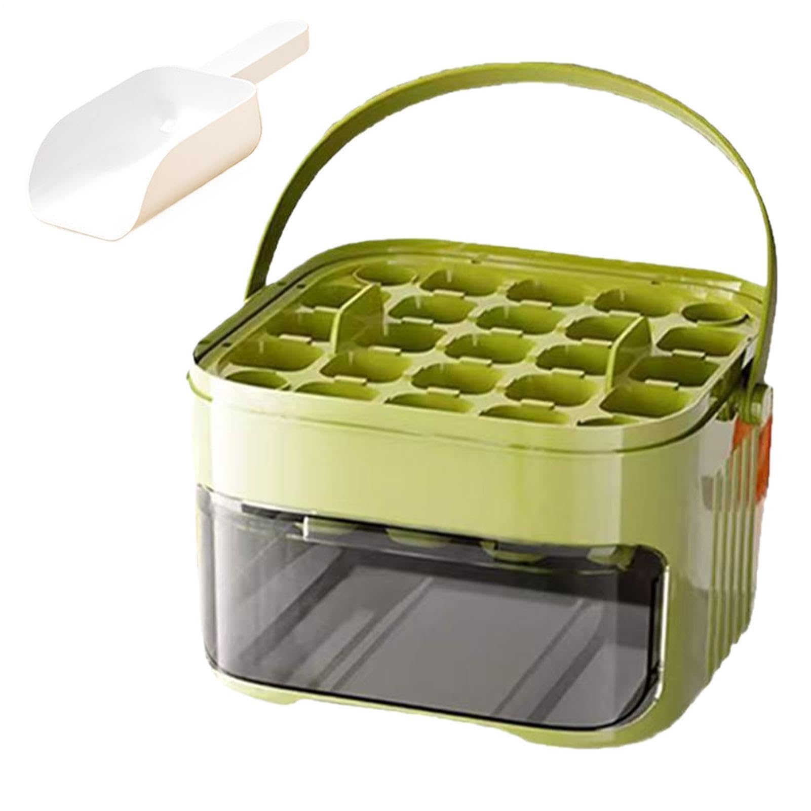 Máquina de Hielo para congelador - Bandeja de Hielo Tipo presión con Tapa - Fácil de extraer para Cocina, Dormitorio, Camping, Fiestas, Bebidas, café, cócteles, Whisky