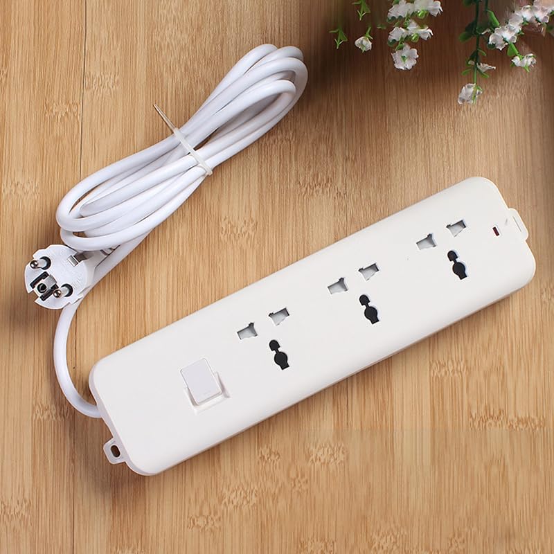 6 Ft Surge Protector Power Strip with 3 Universal Outlets Master Switch, Power Strip for Home Office Workspace Charging, White