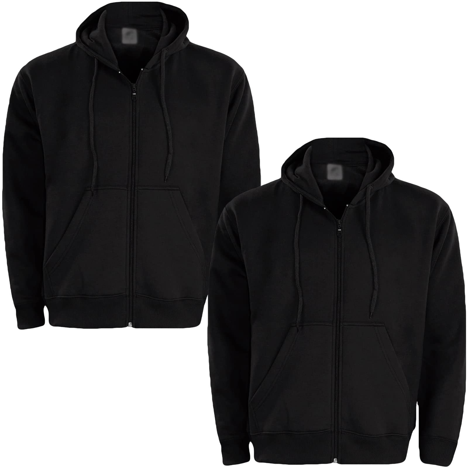 True Face Men's Black-32 - 2 Pack ’S Hoodie | Comfortable Zip-Up Hooded Top | Long Sleeve Jacket With Ribbed Cuff | Hoodies Are Ideal Weekend Wear (Black-32-2 Pack, M)