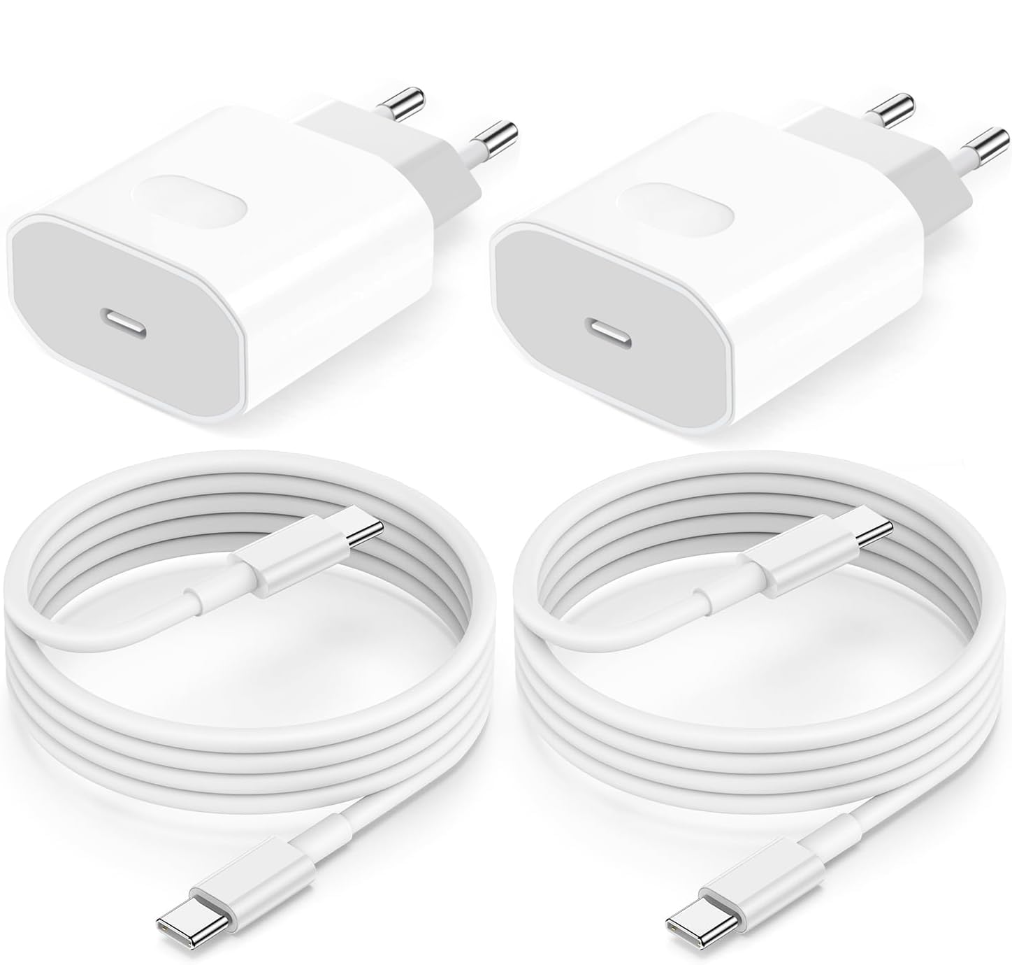 USB C Ladegerät Ladekabel für iPhone 17 16 16e 15/17 16 15 Pro/17 16 15 Pro Max/Plus,2Pack 25W USB C Power Adapter Schnellladekabel für iPad Pro/Air/10.Generation,Schnellladegerät Stecker mit 2M Kabel