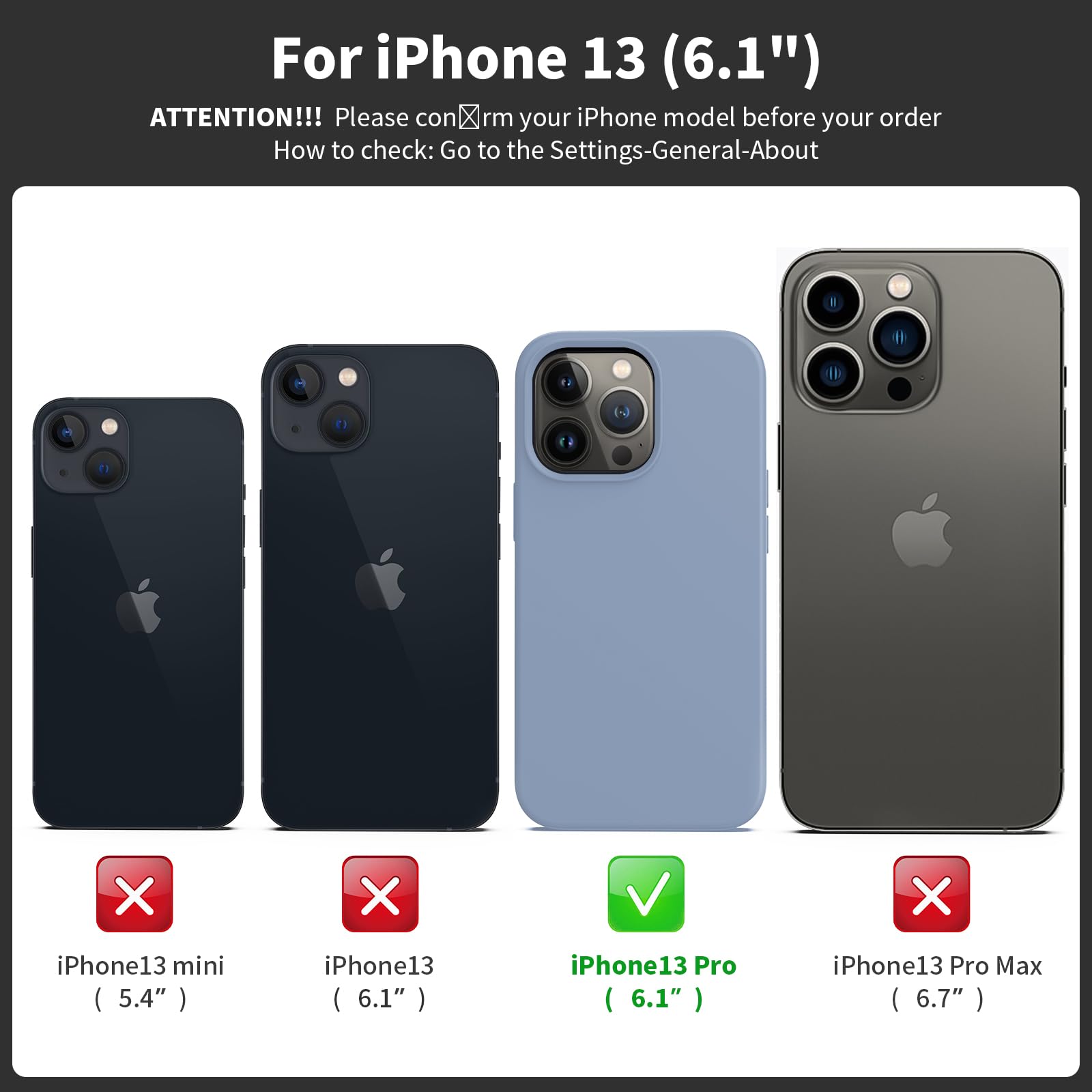 TIIXXE Silicone Case Compatible with iPhone 13 PRO Case Soft Ultra Slim Protective Shockproof Liquid Silicone Phone Case,Anti-Scratch Microfiber Lining - Image 2