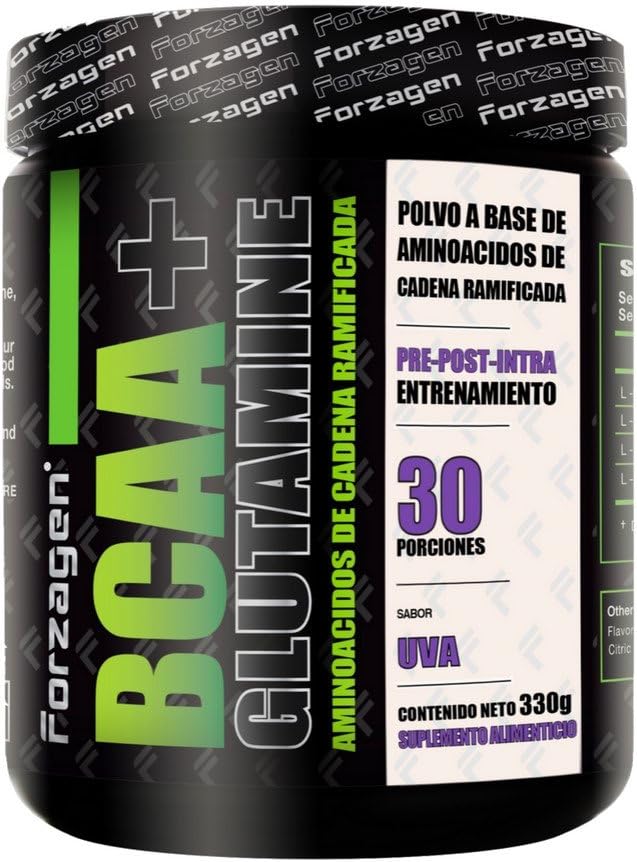 Forzagen BCAA + Glutamine Branched Chain Amino Acid Pre-Post-Intra Workout (330 g, Arctic Grape)