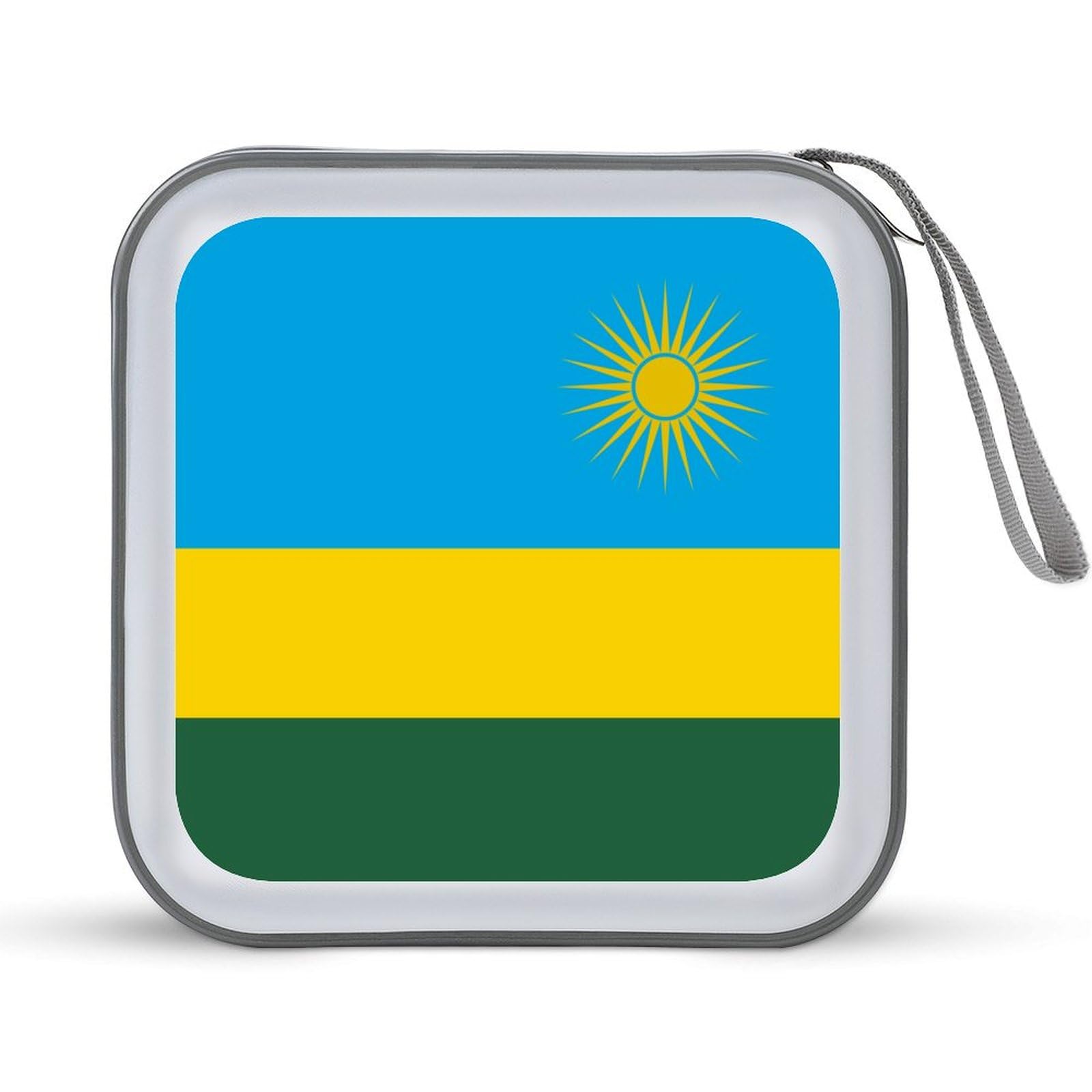 Rwanda Flag CD Case DVD Storage Case Portable