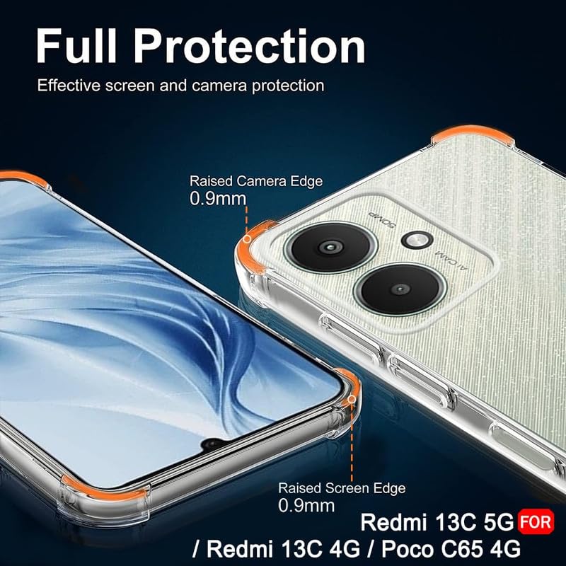 Image of Case Creation New Xiaomi Poco M6 Pro Premium Imported 0.3mm Crystal Clear Totu Silicone Transparent Flexible Soft Corner Protection with TPU Slim Back Case Cover for Poco M6 Pro