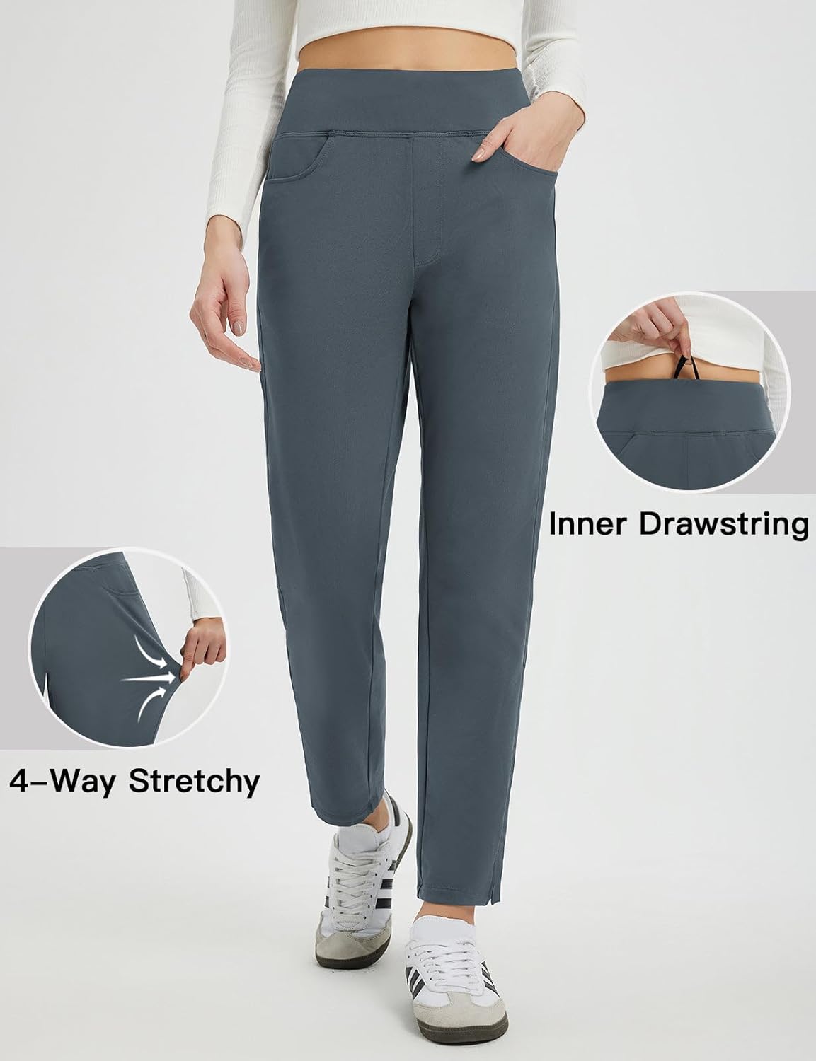 baleaf Women's Fleece Lined Pants Winter Thermal Travel Pants Water Resistant Cold Weather Golf Hiking Pockets Work - Image 5