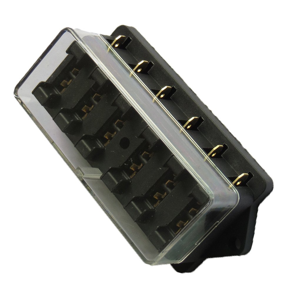 Etopars Car Vehicle Auto 6 Way Circuit Standard ATO Blade Fuse Box Block Holder 12V 24V