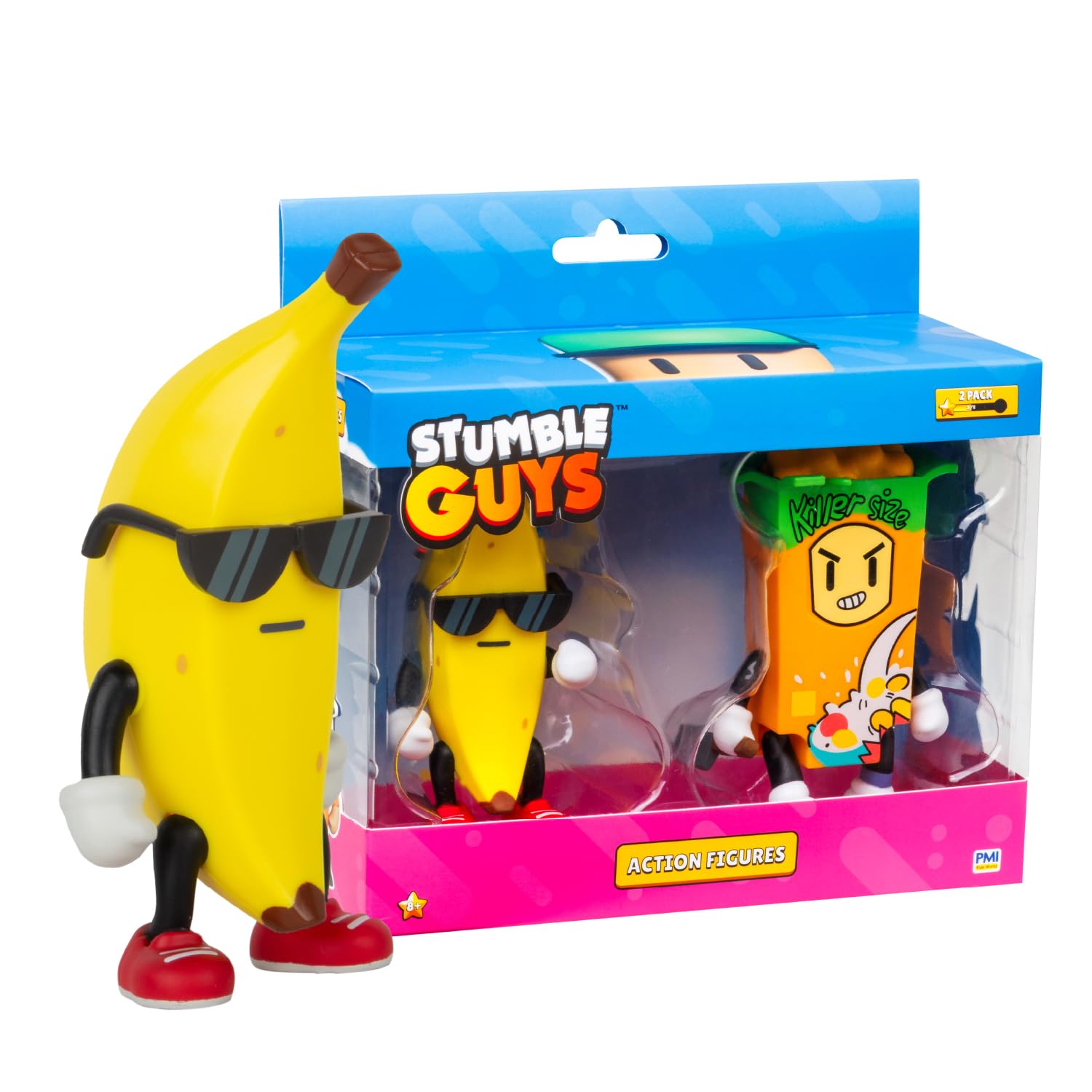 Official Stumble Guys Legendary & Mythic Action Figures Collection - 2-Pack Sets, 4.5" Collectible Characters, Exclusive Series for Fans & Collectors - (Cereal Killer & Banana Guy)
