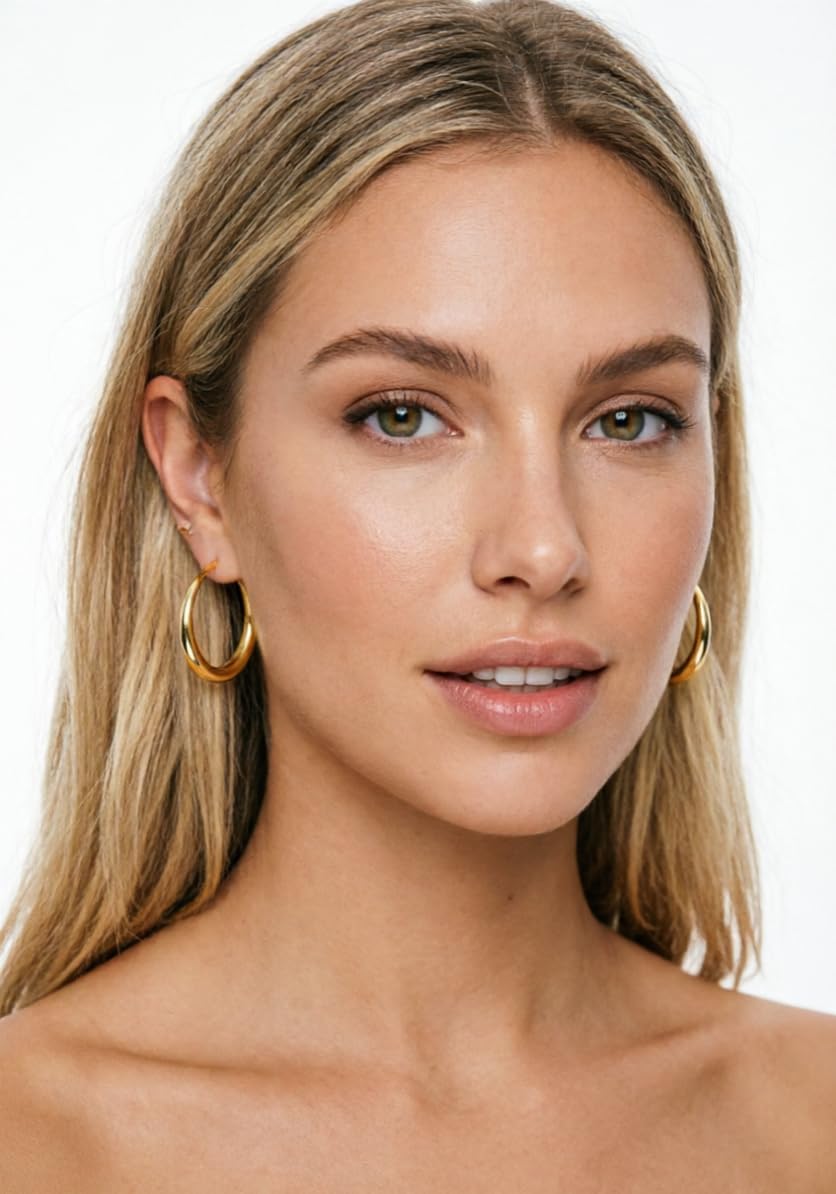 Red Gold Black Hoop Earrings for Women Trendy 18K Gold Plated Statement Vintage Burgundy Hoop Earrings Hypoallergenic Sterling Silver Post Dainty Jewelry Gifts for Women Mother Daughter