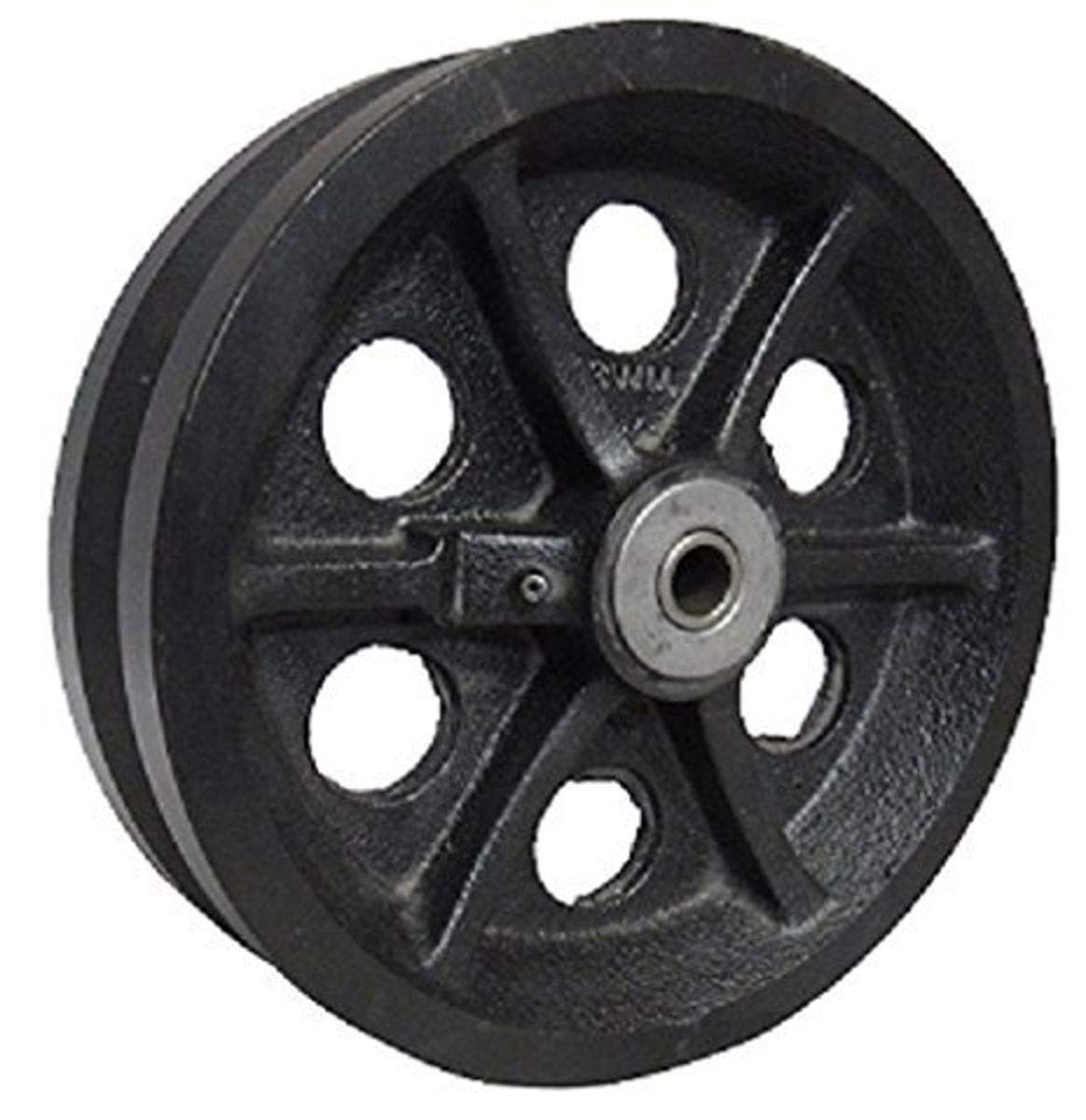 RWM Casters VIR-0420-08 4" Diameter X 2" Width Cast Iron V-Groove Wheels with Straight Roller Bearing, 800 lbs Capacity,Black: Industrial & Scientific