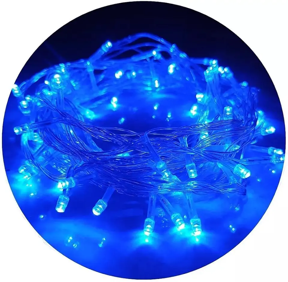 Pisca-Pisca LED Azul 127V com Fio Transparente 9m | Iluminação Decorativa para Natal, Festas e Eventos