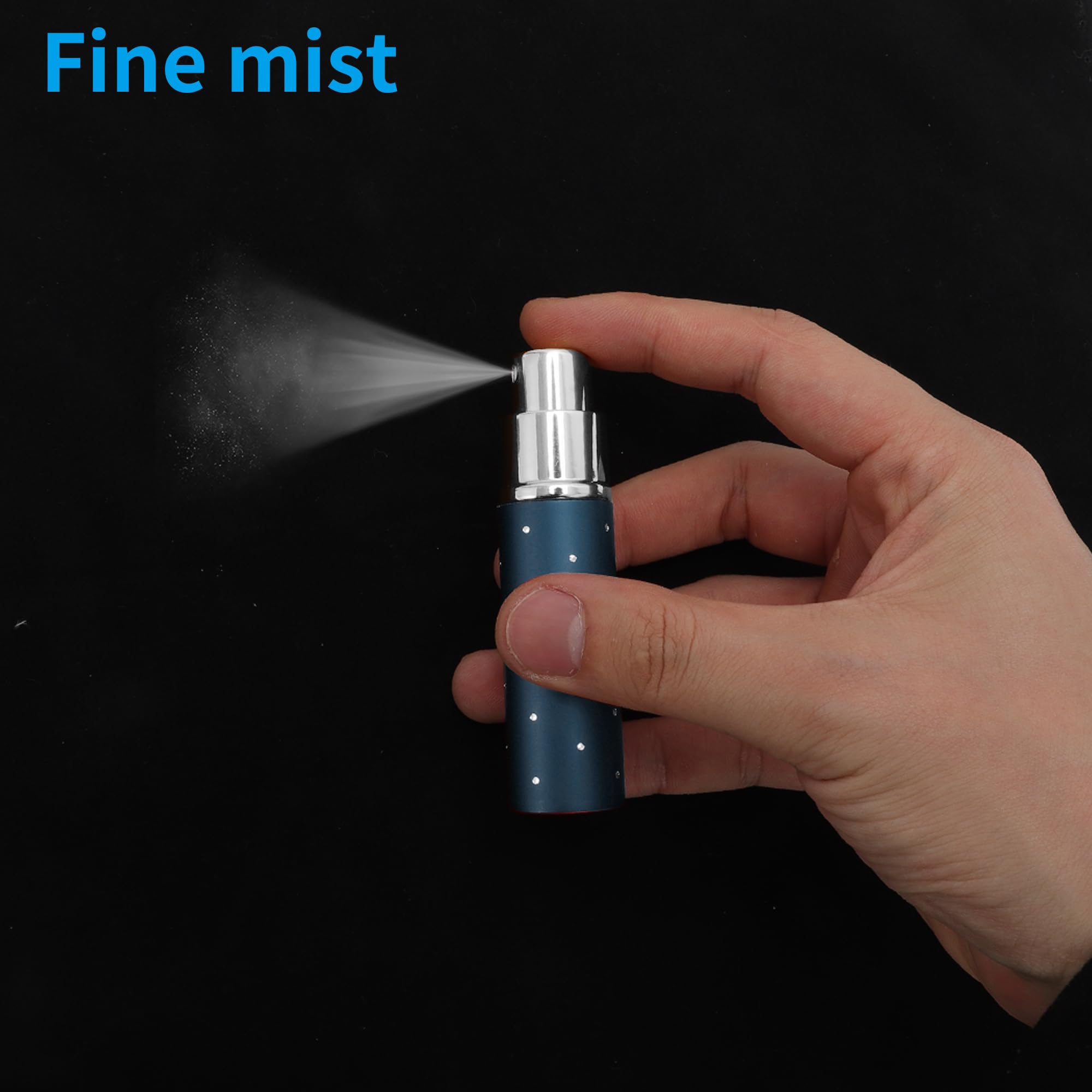 2 sztuki rozpylaczy do perfum, do wielokrotnego napełniania, 10 ml, pojemnik na perfumy z okienkiem, do torebki, na podróż, wakacje, podróż samolotem, niebieski