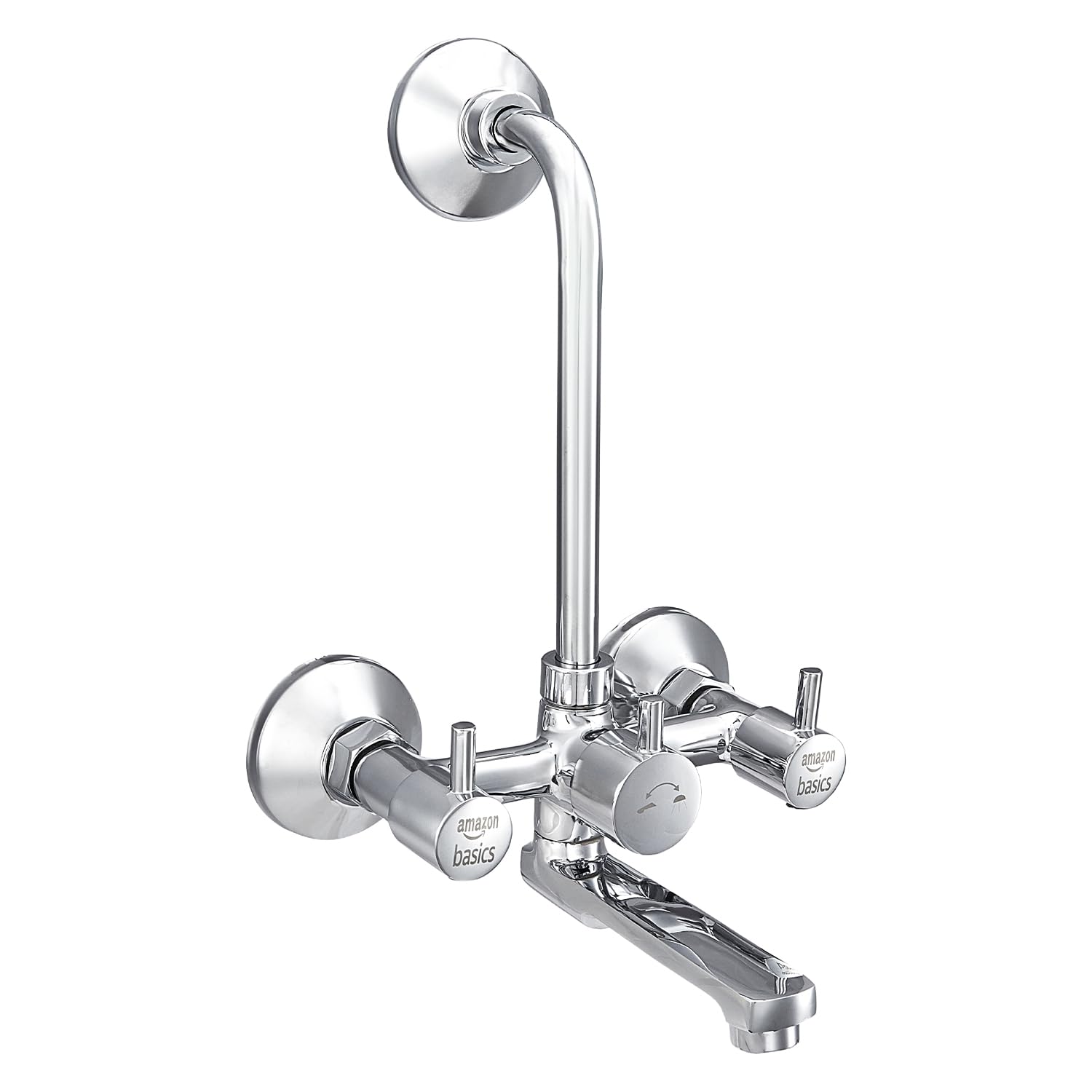 Amazon Basics Brass Wall Mixer with Provision for Overhead Shower and 190mm Long Bend Pipe (Chrome)-image-43
