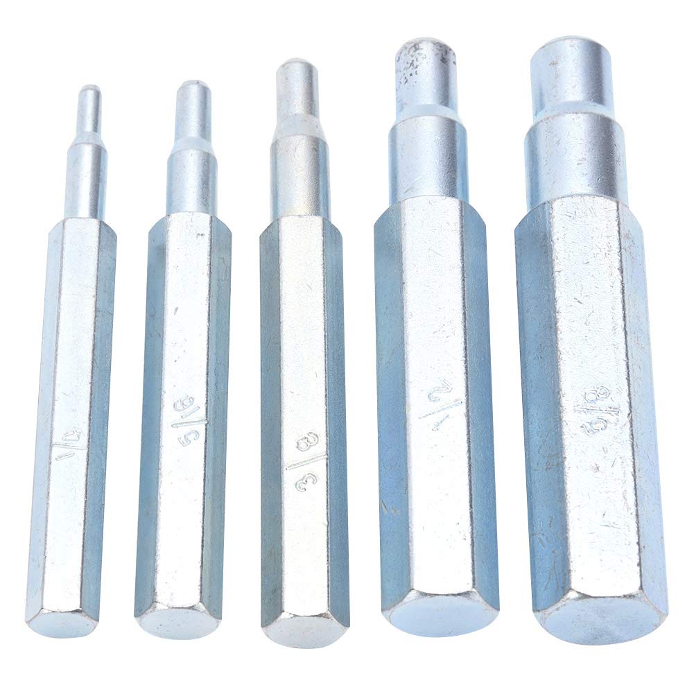 Klanata Swage Punch Kit, 5 Separate Alloy Steel Industrial Swage Punches (1/4, 5/16, 3/8, 1/2, 5/8) for Tube Expansion and Connection