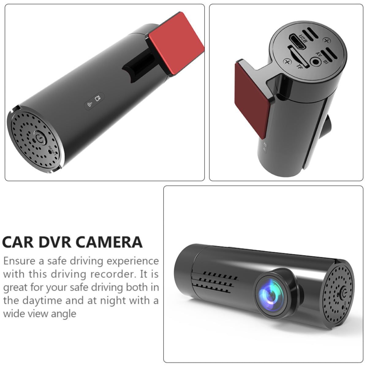 SEWACC Cámara Dvr para Coche Mini Inalámbrica 1080p Monitor de Aparcamiento y Lente de Vidrio 6 Capas para Grabación de Conducción Segura